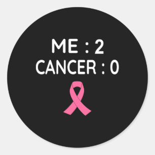Me 2 Cancer 0 Breast Cancer Awareness Pink Ribbon Classic Round Sticker