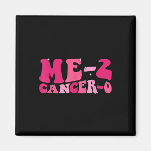 Me 2 Cancer 0 I Beat Cancer Twice Groovy Retro Sur Magnet