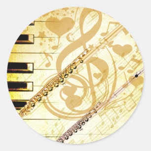 Me and my Flutes_ Classic Round Sticker