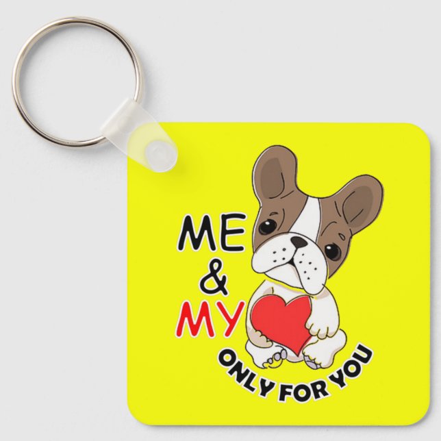 ME AND MY LOVE_Metal Keychain Oval Yellow-4 (Front)