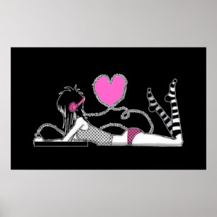 Me and My Music Poster (black)