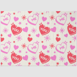Me and You Romantic Hearts Tissue Paper
