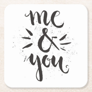 Me And You Square Paper Coaster
