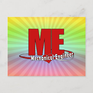 ME BIG RED LOGO MECHANICAL ENGINEER POSTCARD