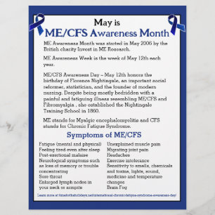 ME/CFS Awareness Month, Day and Week Flyer