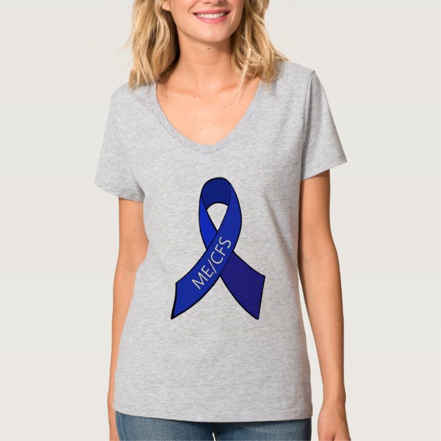 ME/CFS Chronic Fatigue Syndrome Awareness Ribbon T-Shirt (Front)