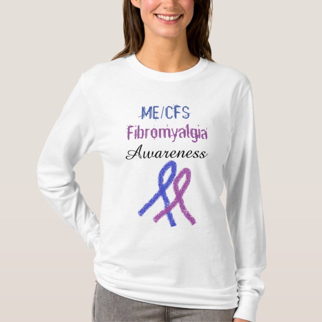 ME/CFS Fibromyalgia Ribbon Awareness Shirt (Front)