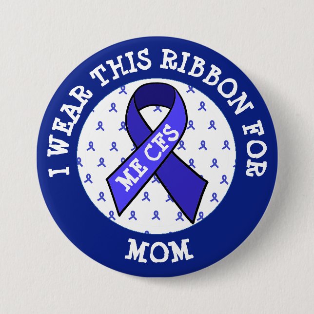 ME/CFS Syndrome Awareness Ribbon Button (Front)