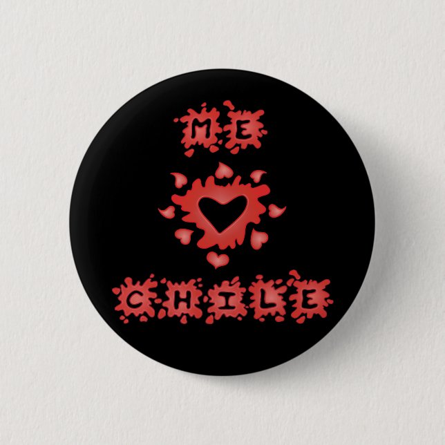 Me encanta Chile Boton 6 Cm Round Badge (Front)