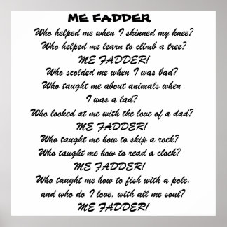 ME FADDER POEM Poster