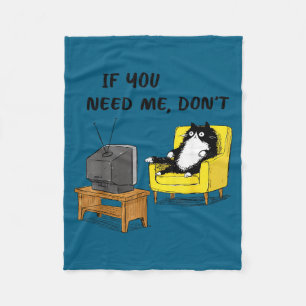 Me Funny If Need Don' Black Cat Fleece Blanket