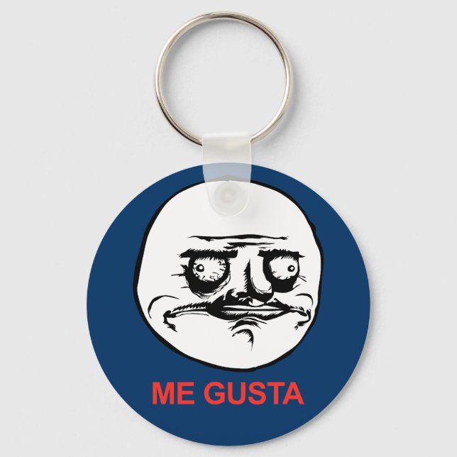 Me Gusta Face Meme Key Ring (Front)