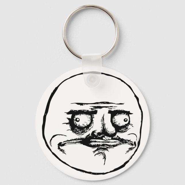 me gusta face rage face meme humour lol rofl key ring (Front)
