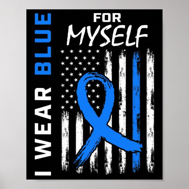 Me I Wear Blue For Myself Diabetes Awareness Ameri Poster (Front)