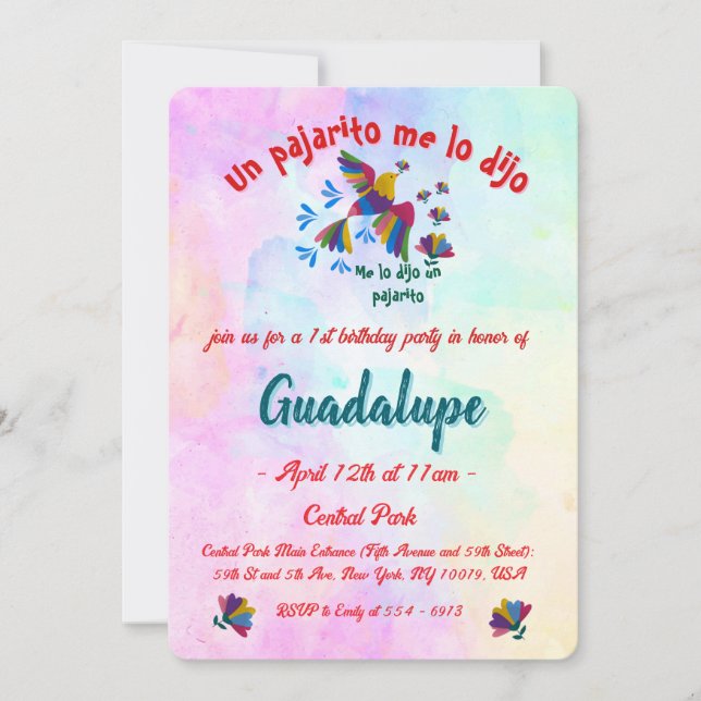 Me lo dijo un pajarito - Arte Mexicano Digital Invitation (Front)