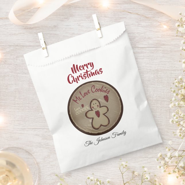 Me Love Cookies - Gingerbread Favour Bag (Clipped)