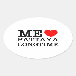 ME LOVE PATTAYA LONGTIME OVAL STICKER
