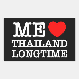 ME LOVE THAILAND LONGTIME RECTANGULAR STICKER