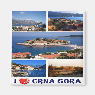 ME - Montenegro - I Love - Collage Mosaic Magnet