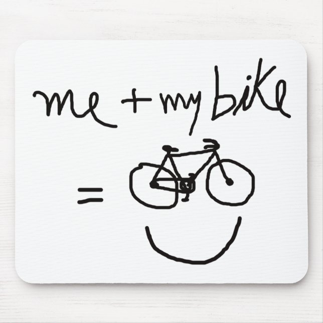 me & my bike = happiness mouse pad (Front)