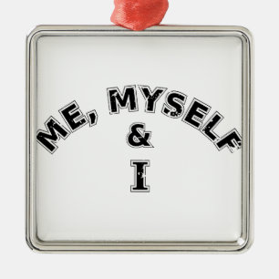 Me Myself And I Typography Metal Tree Decoration