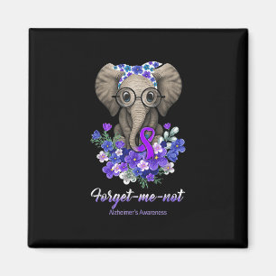 Me Not Elephant Flowers Alzheimerheimer Brain Awar Magnet