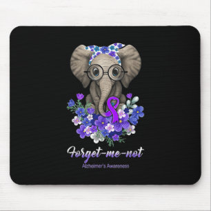 Me Not Elephant Flowers Alzheimerheimer Brain Awar Mouse Pad