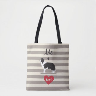 Me plus Border Collie equal Love Cute Tote Bag