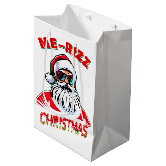 Me-Rizz Christmas gen Alpha meme humor Christmas  Medium Gift Bag (Front Angled)