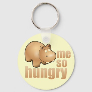 me so hungry funny hippo keychain