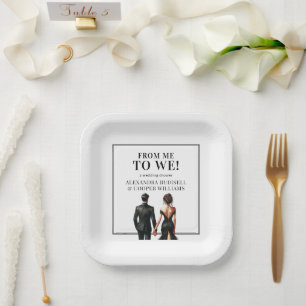 ME TO WE Elegant Black and White Paper Plate
