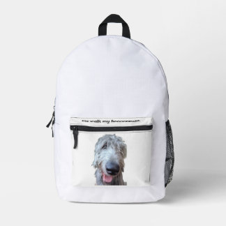 Me Walk My Hoooooman Irish Wolfhound Backpack