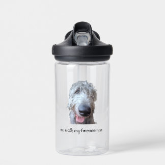 Me Walk My Hoooooman Irish Wolfhound Water Bottle