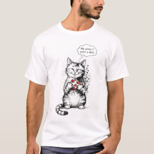"Me When I Start a Diet" Cat and Pizza T-Shirt