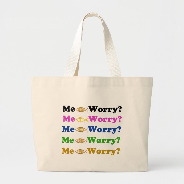 Me Worry? Large Tote Bag (Front)