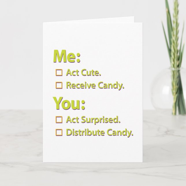 Me You Candy. Card (Front)