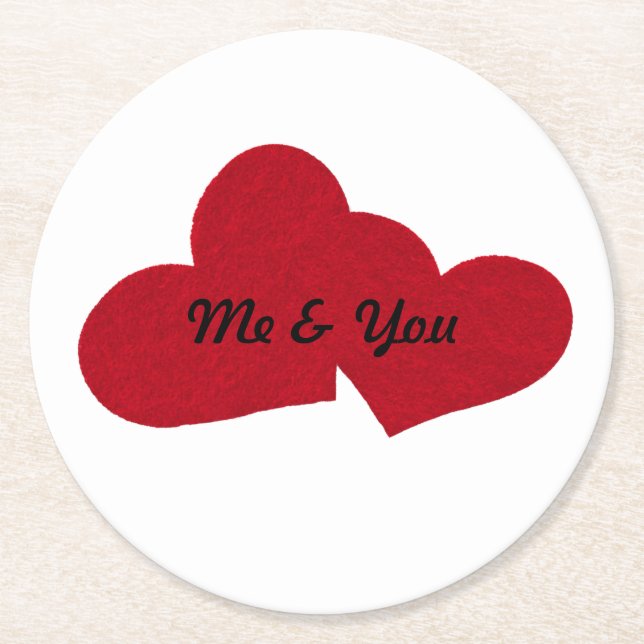"Me & You" Heart Coasters (Front)