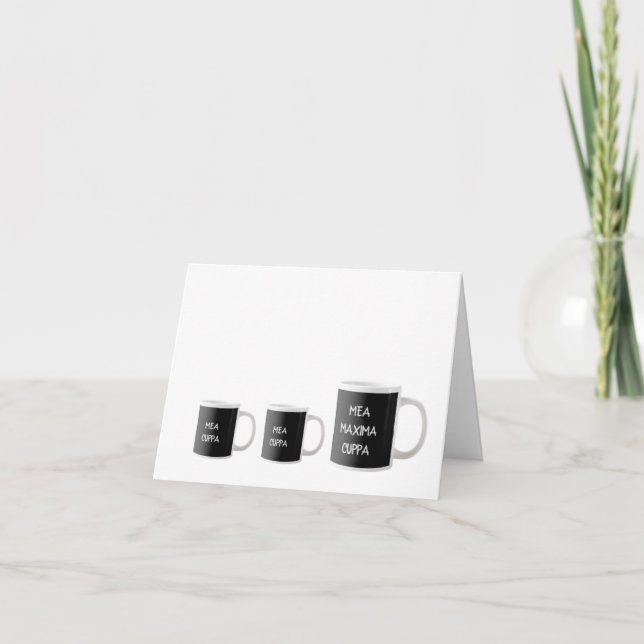 Mea Cuppa Funny Traditional Catholic Latin  Card (Front)