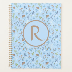 Mead Flowers Blue Monogramed  Planner