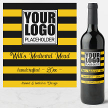 Mead Label Logo Template Fun Bumble Bee Stripes