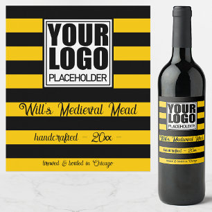 Mead Label Logo Template Fun Bumble Bee Stripes