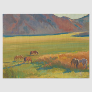 Meadow and Horses by Maynard Dixon Tissue Paper