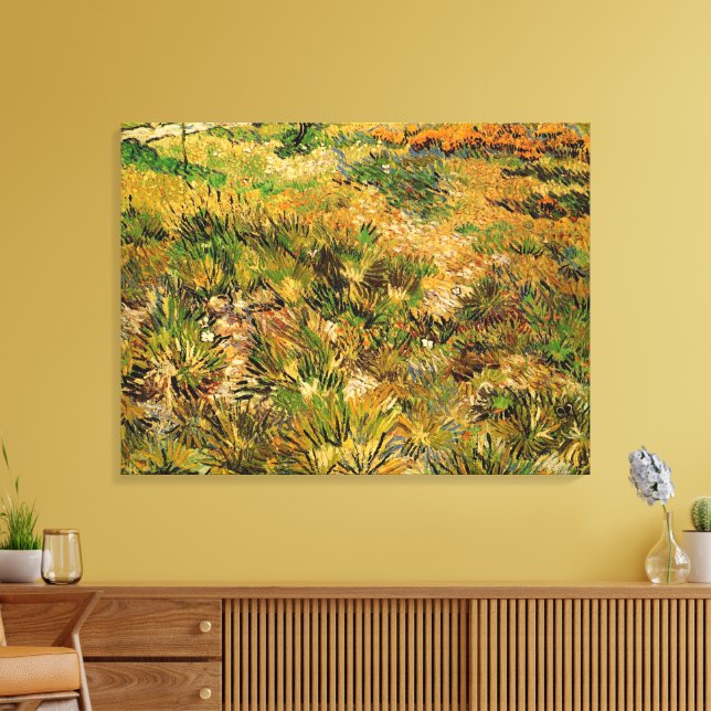 Meadow at Saint Paul Hospital by Vincent van Gogh Canvas Print (Insitu(LivingRoom))