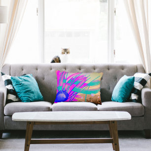 Meadow at sunset - Abstract Decorative Cushion