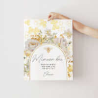 Meadow bee floral Mimosa bar Poster