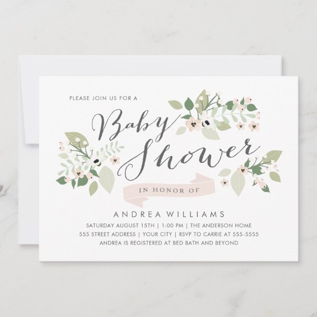 Meadow Blooms Baby Shower Invite (Front)