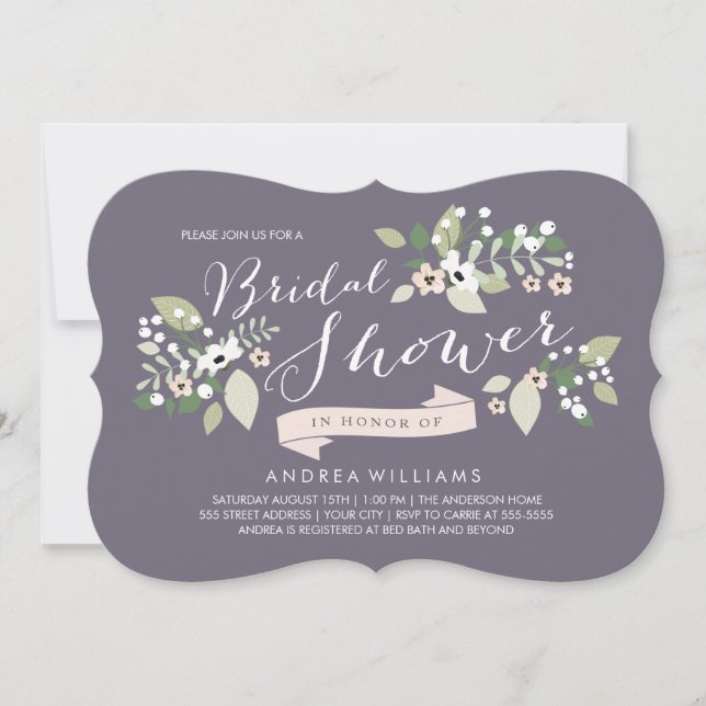 Meadow Blooms Bridal Shower Invite (Front)