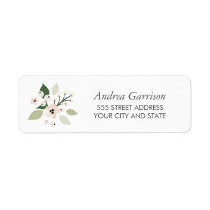 Meadow Blooms Return Address Label - white
