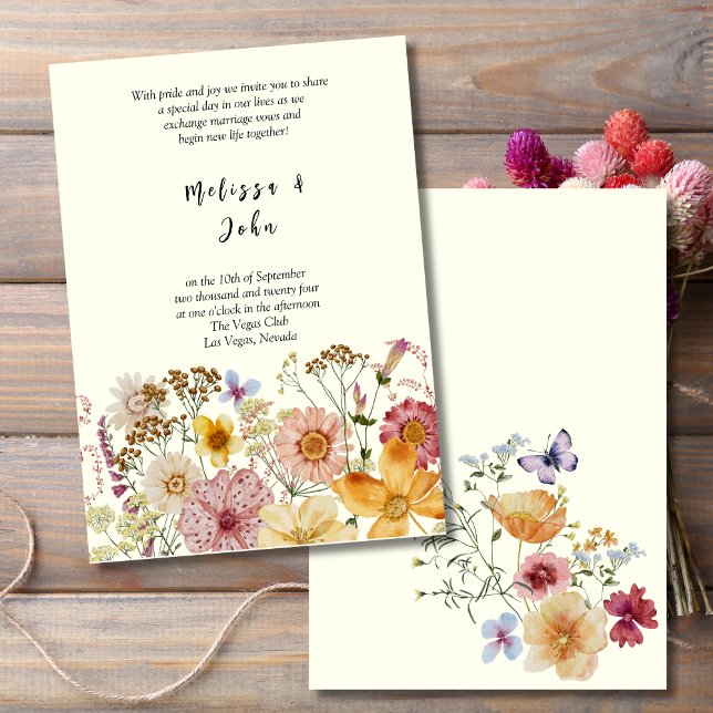 Meadow Bohemian Wildflower Wedding Invitation (Creator Uploaded)