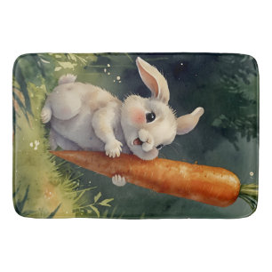 Meadow Bunny Dreams: Whimsical Bath Mat 